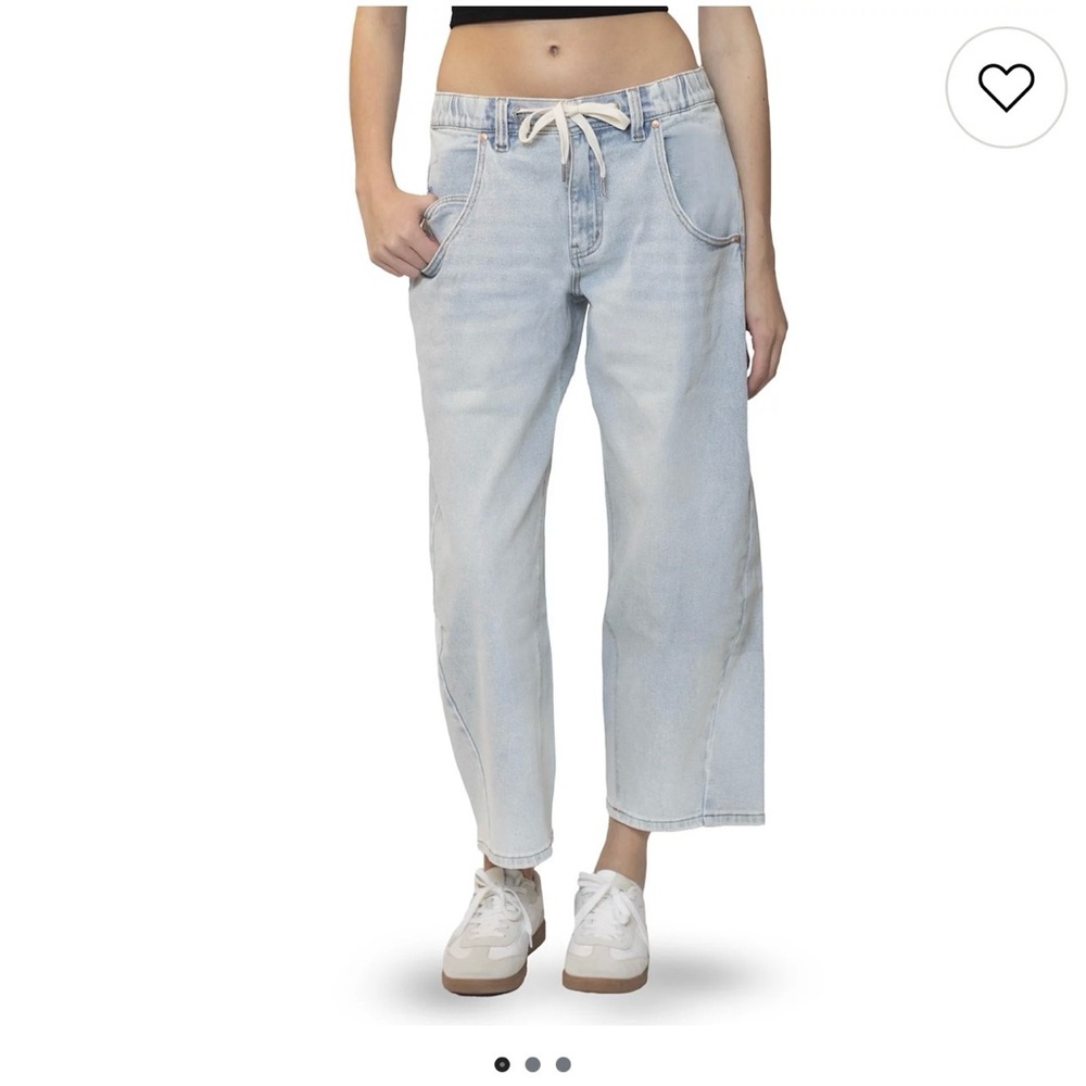 Madden Girl Light Wash Drawstring Waist Jeans